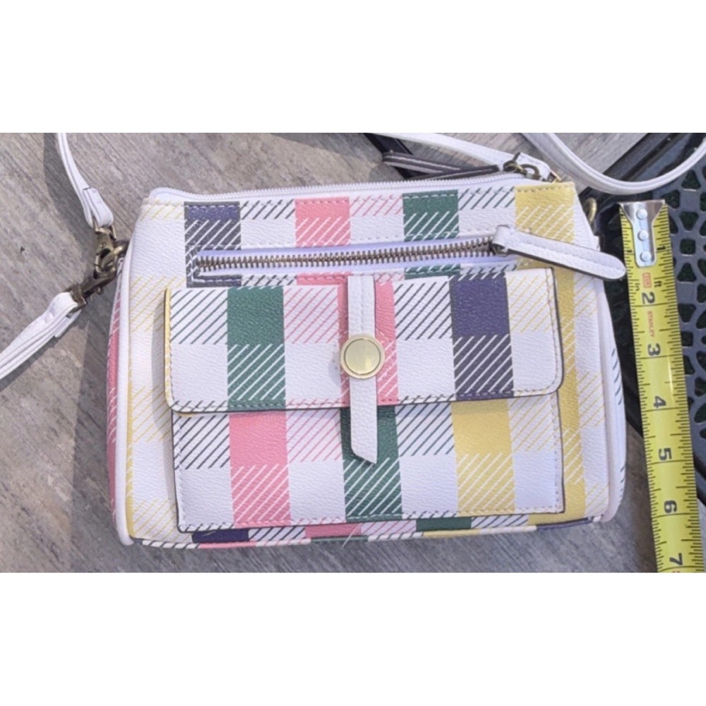 St. John's Bay Plaid Crossbody Bag adjustable strap zipper multicolor